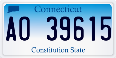 CT license plate AO39615