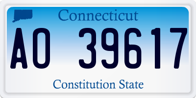 CT license plate AO39617