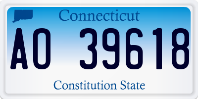 CT license plate AO39618