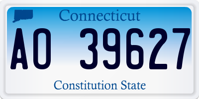 CT license plate AO39627