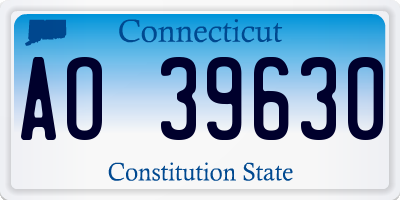 CT license plate AO39630