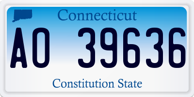 CT license plate AO39636