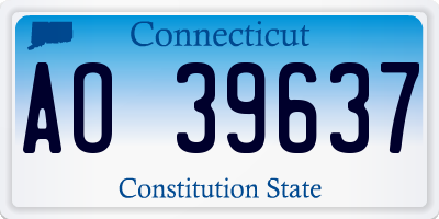 CT license plate AO39637