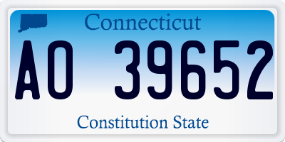 CT license plate AO39652