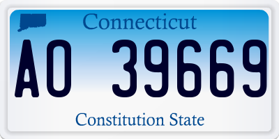 CT license plate AO39669