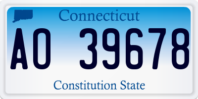 CT license plate AO39678