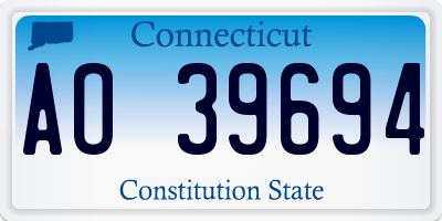 CT license plate AO39694
