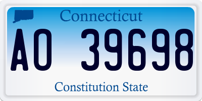 CT license plate AO39698