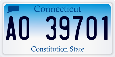 CT license plate AO39701