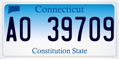 CT license plate AO39709