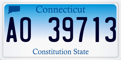 CT license plate AO39713