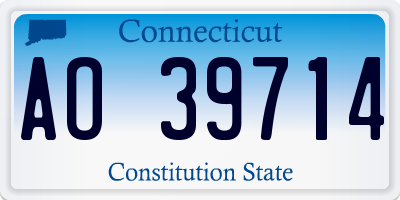 CT license plate AO39714