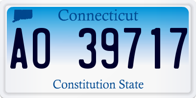 CT license plate AO39717