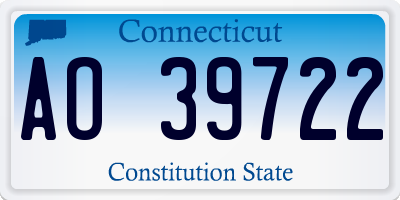 CT license plate AO39722