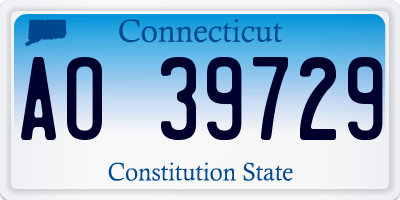 CT license plate AO39729