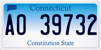 CT license plate AO39732
