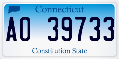 CT license plate AO39733