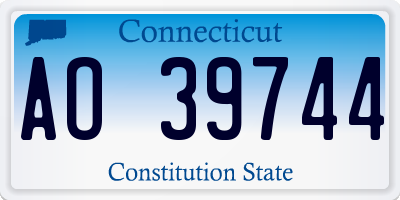 CT license plate AO39744