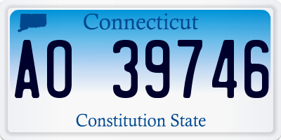 CT license plate AO39746