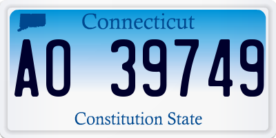 CT license plate AO39749