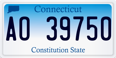 CT license plate AO39750