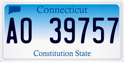 CT license plate AO39757