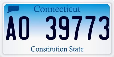 CT license plate AO39773