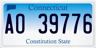 CT license plate AO39776