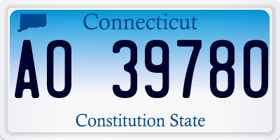CT license plate AO39780