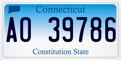 CT license plate AO39786
