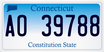 CT license plate AO39788