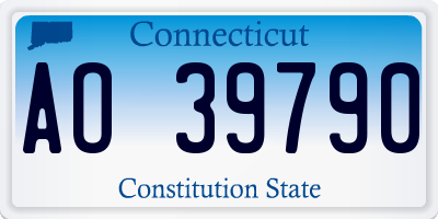 CT license plate AO39790