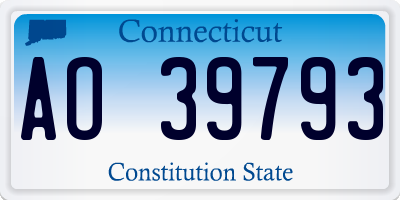 CT license plate AO39793
