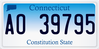 CT license plate AO39795