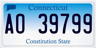 CT license plate AO39799