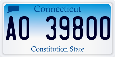 CT license plate AO39800