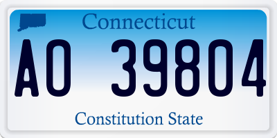 CT license plate AO39804