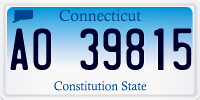 CT license plate AO39815