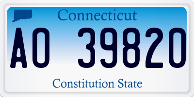 CT license plate AO39820