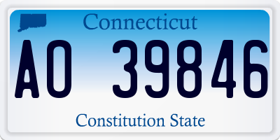 CT license plate AO39846