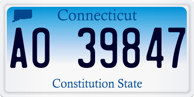 CT license plate AO39847