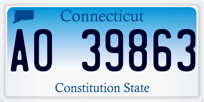 CT license plate AO39863