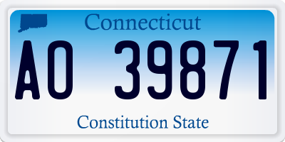 CT license plate AO39871