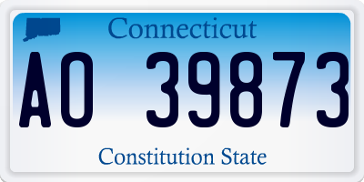 CT license plate AO39873