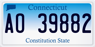 CT license plate AO39882