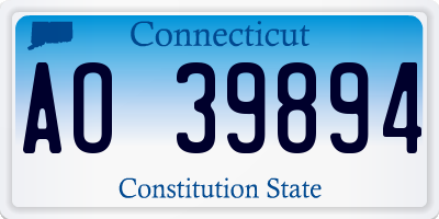 CT license plate AO39894