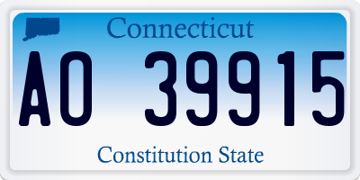 CT license plate AO39915