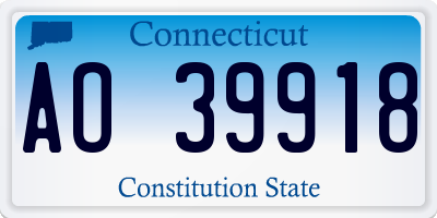 CT license plate AO39918