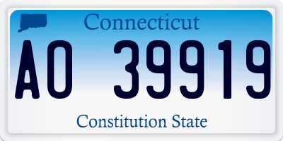 CT license plate AO39919