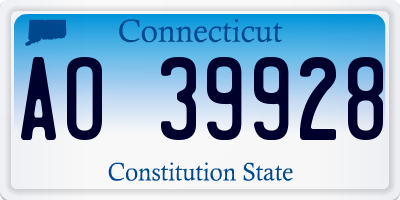 CT license plate AO39928